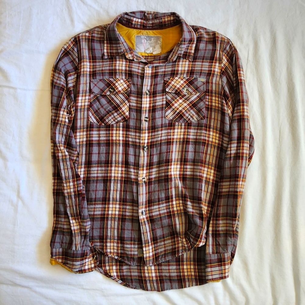 Brand: Toddland, Size: Large, Color: Gray, yellow, white, red, and black plaid